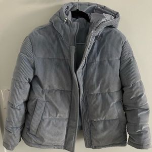 Kenneth Cole Corduroy Hooded Puffer Coat